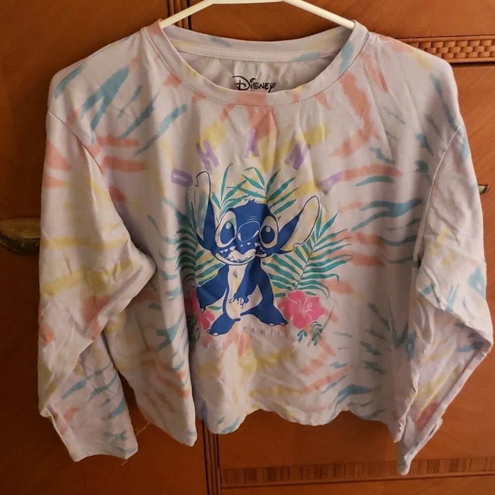 Disney stitch crop top long sleeved